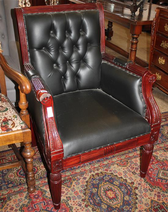 Leather library chair